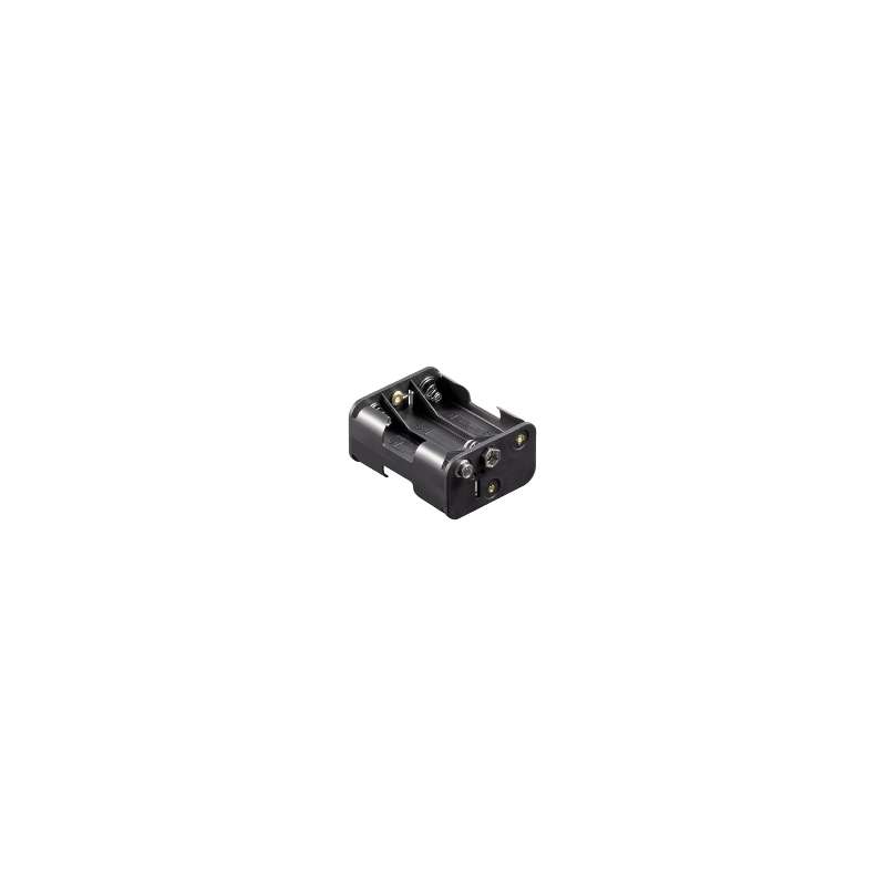 PORTABATTERIA PER 6 STILO CON PRESA POLARIZZATA