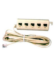 MULTIPRESA TELEFONICA 5 PR. PLUG 6p4c CON SP. PLUG