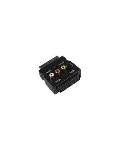 ADATTATORE SPINA PRESA SCART/3 RCA+S-VHS IN/AUT BL