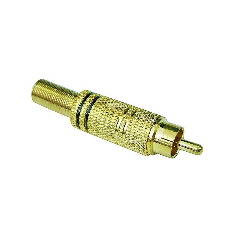 SPINA RCA VOLANTE NERA DORATA CON GUIDACAVO 6MM
