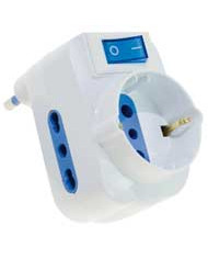 ADATTATORE CON SPINA 16A 3 PR. BIVAL. 1PR. SCHUKO