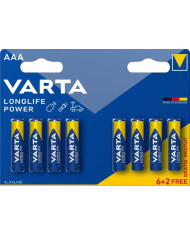 MINISTILO ALKALINA LONGLIFE POWER BL 8PZ(6+2)VARTA