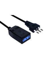 PROLUNGA ELETTRICA SPINA 10A-PRESA 10A 3MT NERA