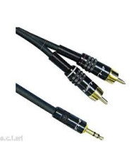 CAVO AUDIO 1 SPINA JACK3.5 ST. 2 SPINA RCA 6mt PROFESSION