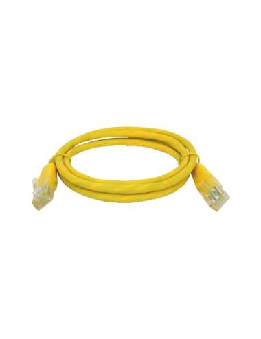CAVO PATCH UTP CAT. 5 CON 2 SPINE RJ45 0.5MT GIALL