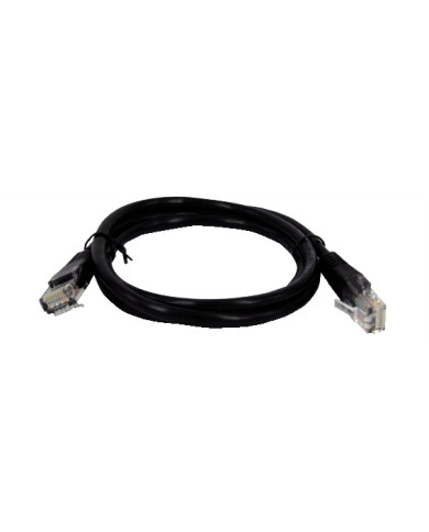 CAVO PATCH UTP CAT. 5 CON 2 SPINE RJ45 0.5MT NERO