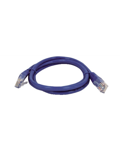 CAVO PATCH UTP CAT. 5 CON 2 SPINE RJ45 1MT BLU