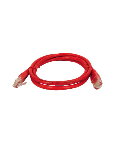 CAVO PATCH UTP CAT. 5 CON 2 SPINE RJ45 1MT ROSSO