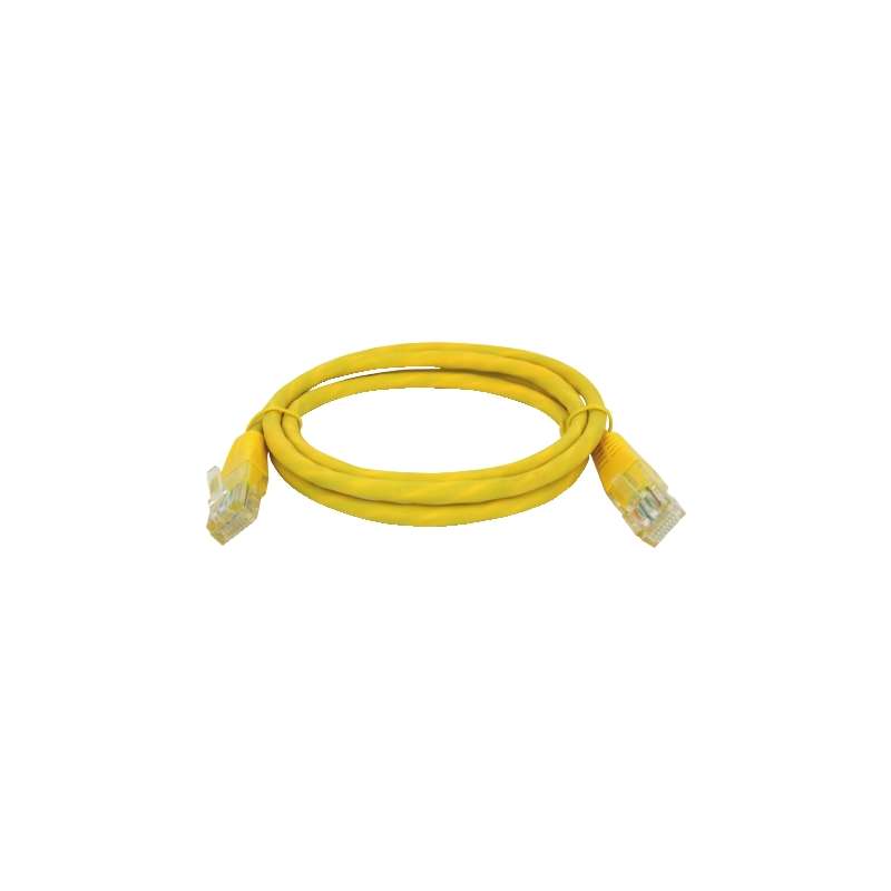 CAVO PATCH UTP CAT. 5 CON 2 SPINE RJ45 2MT GIALLO