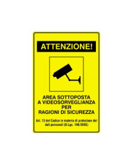 CARTELLO IN ALLUMINIO "AREA VIDEOSORVEGLIANZA" 30x20cm