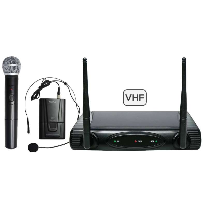 RADIOMICROFONO 2 CH. VHF BASE 1 MIC. PALMARE + ARC