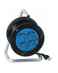 PROLUNGA AVVOLG.25mt CON PROTEZ. SP 16A 4 PR.BIVAL/SCHUKO CAVO 3x1,5mm² 2200W