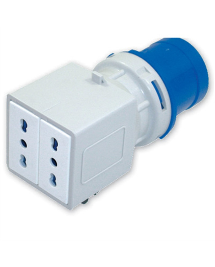 ADATTATORE INDUSTRIALE SPINA 2P 16A PRESA BIV.2P+T