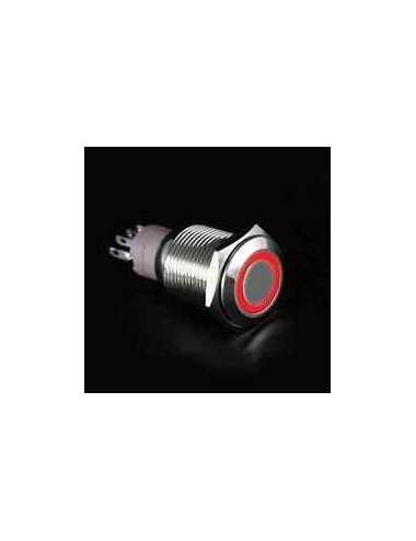 PULSANTE ANTIVANDALO LUMINOSO LED ROSSO 19 MM 24V