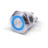 PULSANTE ANTIVANDALO LUMINOSO LED BLU 19MM 24V