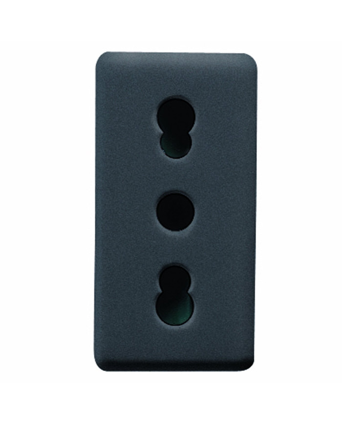 PRESA 2P+T 16 A, BIVALENTE, NERO