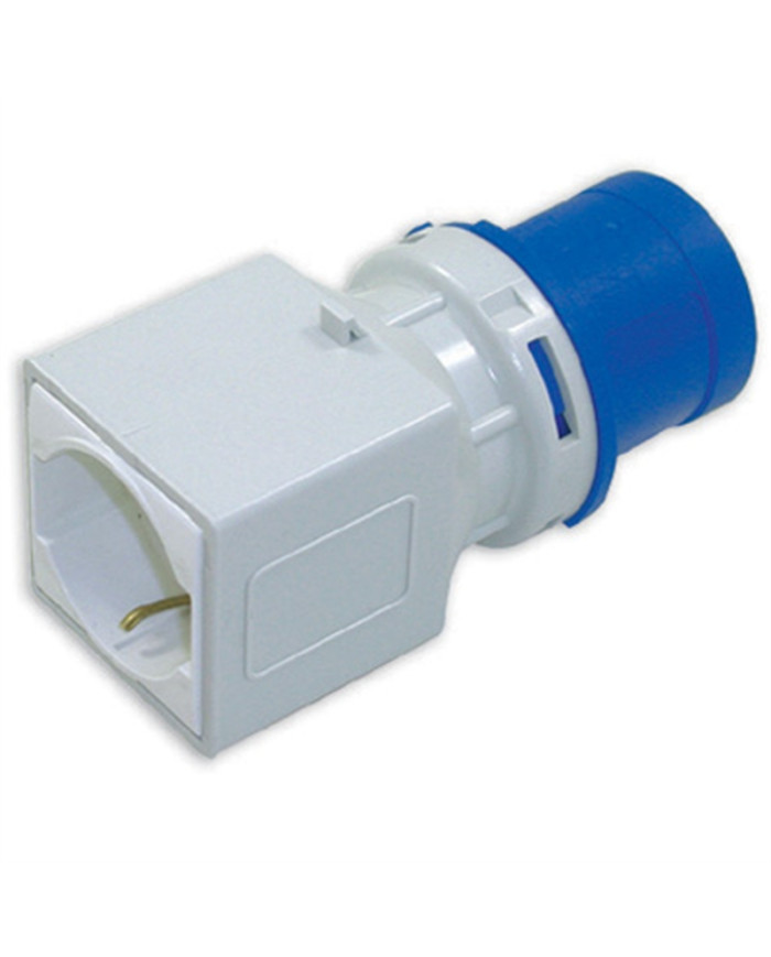 ADATTATORE INDUSTRIALE SPINA 2P+T 16A A 1 PR.SCHUK