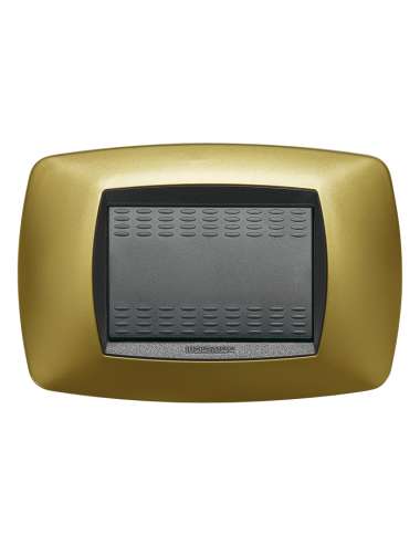 PLACCA 3 POSTI GIALLO PERLA MASTER
