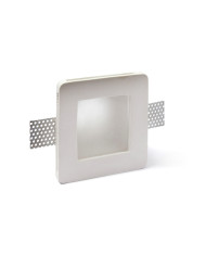 Faretto in gesso quadrato con vetro (12x12 cm / h.6 cm / profondità 4,5 cm)