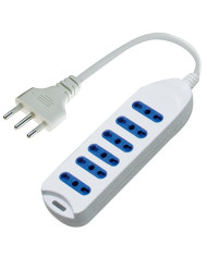 MULTIPRESA 6 PRESE BIVAL. 1 SPINA 16A 3500W BIANCA