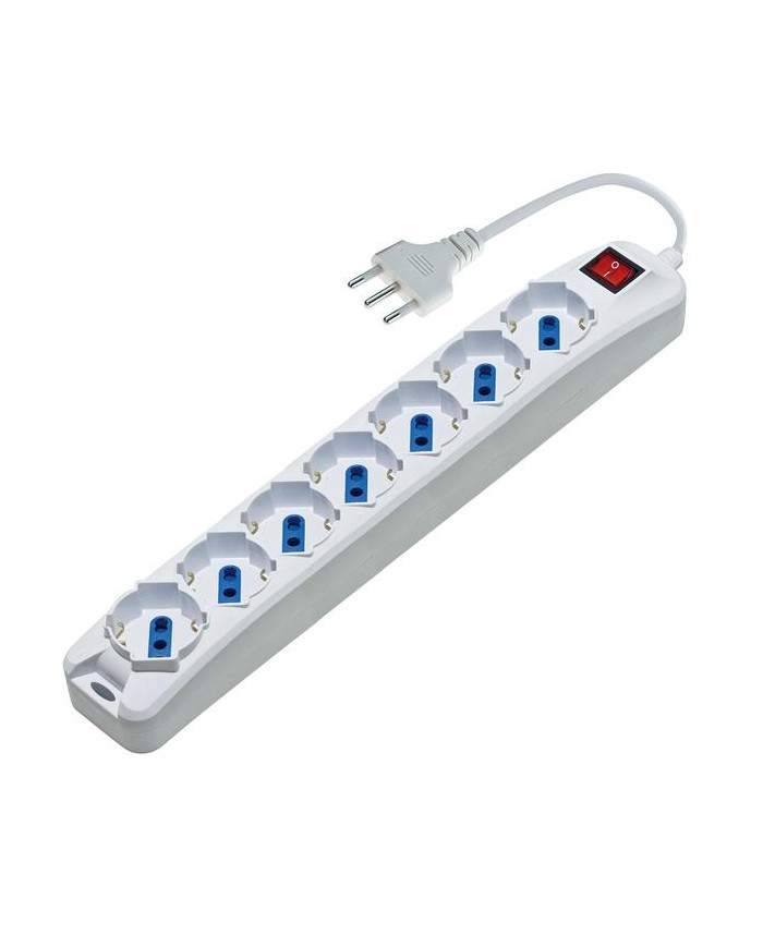 MULTIPRESA 7 PRESE SCHUKO SPINA 16A 3500W BIANCA