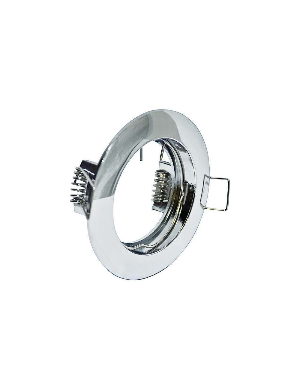 SUPPORTO ROTONDO X PAR16 E MIR16 CROMATO D.77MM