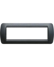 PLACCA BTICINO LIVING INT. 7 POSTI ACCIAIO SCURO