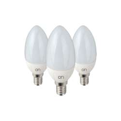 KIT 3 LAMPADINE LED OLIVA E14 6W LUCE CALDA 3000°K