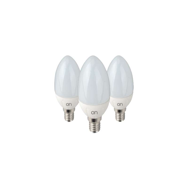 KIT 3 LAMPADINE LED OLIVA E14 6W LUCE FREDDA 6000