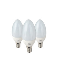 Kit 3 lampadine led oliva e14 6w luce naturale 4000°k