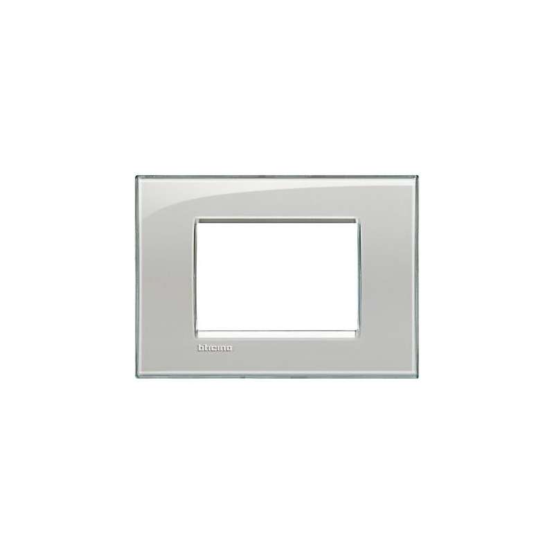 PLACCA QUADRA 3 MODULI GRIGIO GHIACCIO