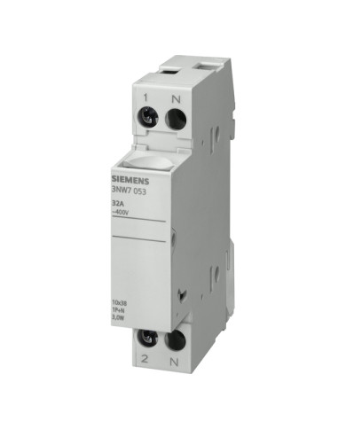 PORTA FUSIBILI 1 POLO + NEUTRO 10X38 32A