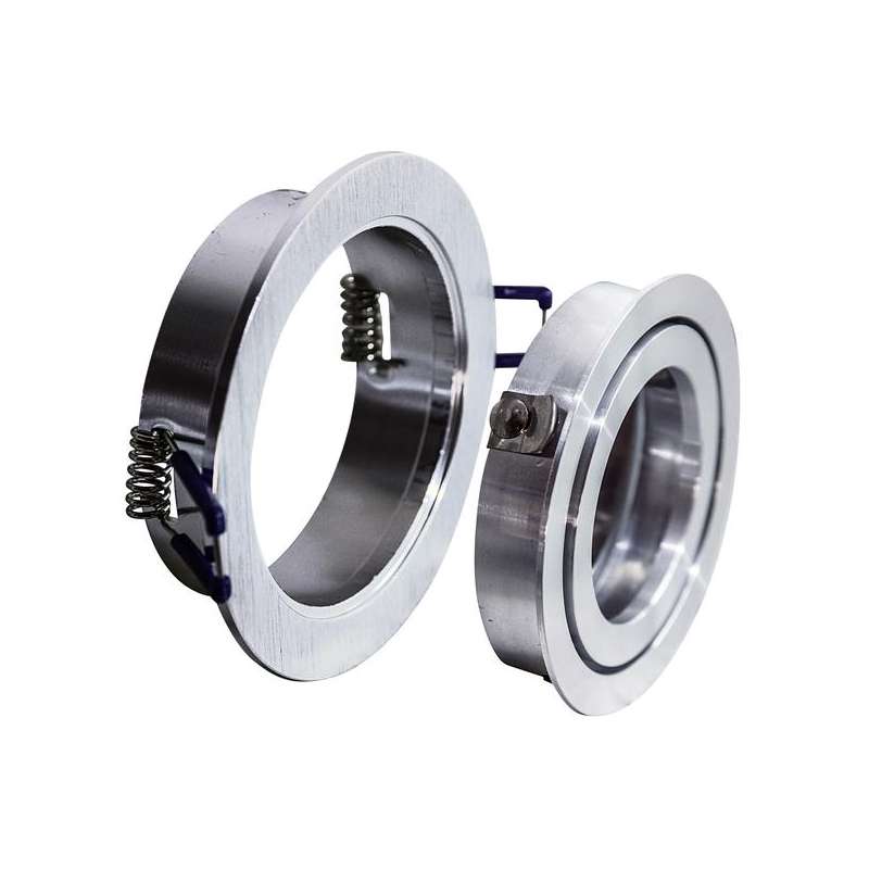 SUPPORTO ROTONDO PAR16/MR16 ALLUMINIO SPAZZOLATO E