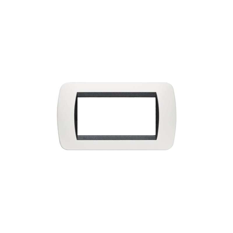 PLACCA 4 MODULI IN TECNOPOLIMERI COLORE BIANCO
