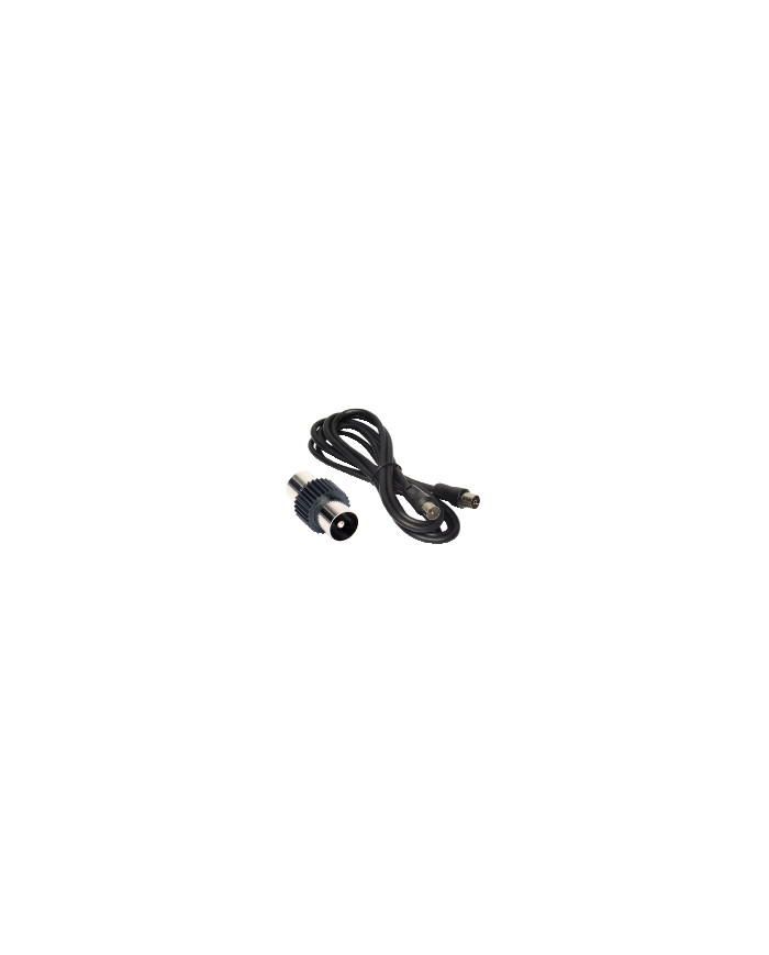 CAVO ANTENNA TV SPINA/PRESA NERO 5 MT + ADATTATORE