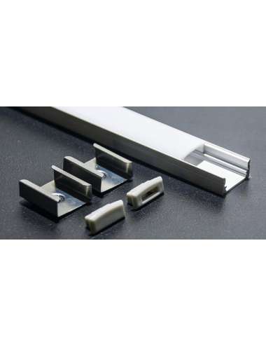 KIT PROFILO ALLUMINIO 2M DA PARETE COVER OPALE