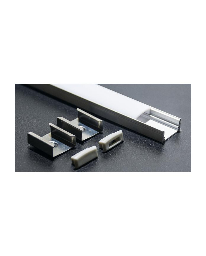 KIT PROFILO ALLUMINIO 2M DA PARETE COVER OPALE