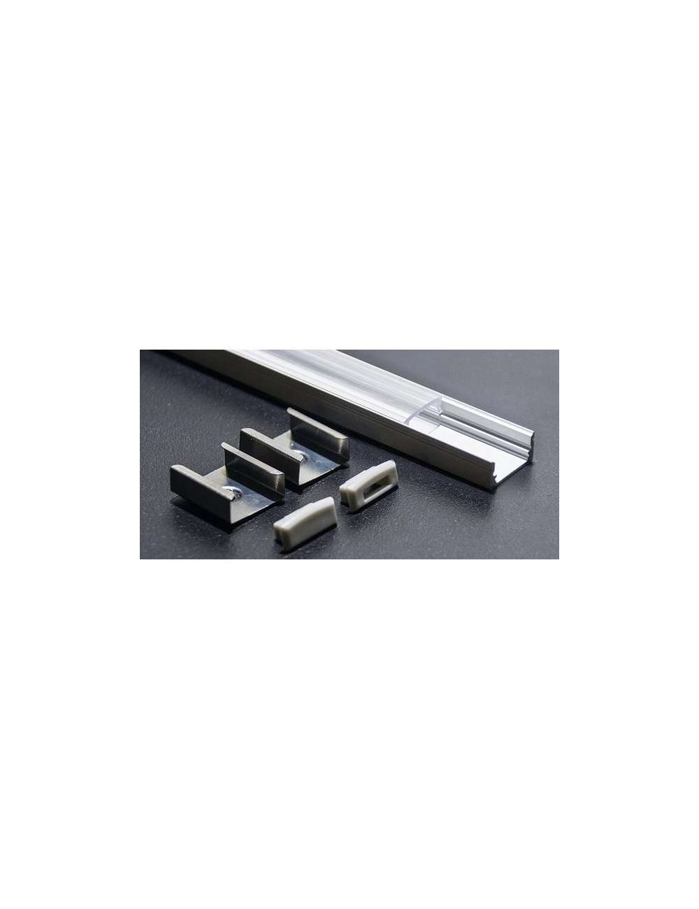 KIT PROFILO ALLUMINIO 2M DA PARETE COVER TRASPAREN
