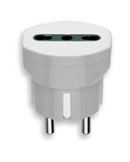 ADATTATORE DA SPINA SCHUKO 16A A PRESA10-16A BIVALENTE BIANCO