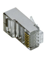 SPINA PLUG RJ45 SCHERMATA 8P/8C CONTATTI DORATI