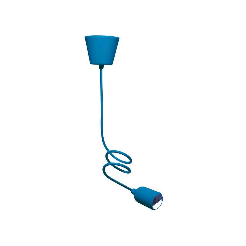 PENDANT IN SILICONE E27 100W MAX CAVO 1MT BLU