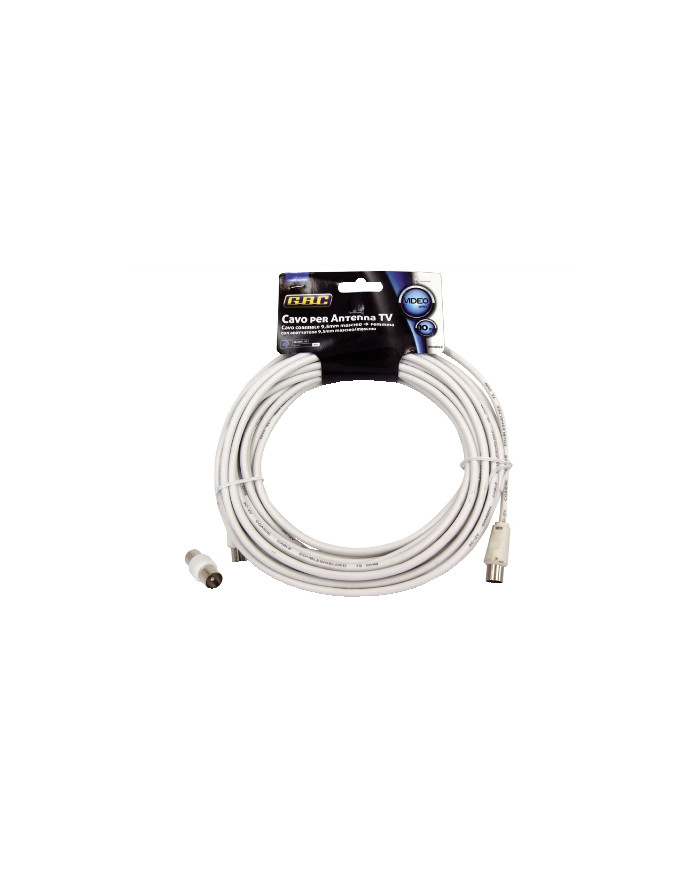 CAVO ANTENNA TV SPINA/PRESA 10 MT BIANCO CON ADATT