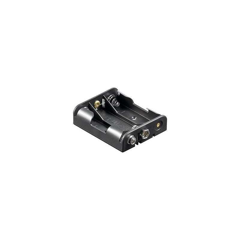 PORTABATTERIA PER 3 STILO CON PRESA POLARIZZATA