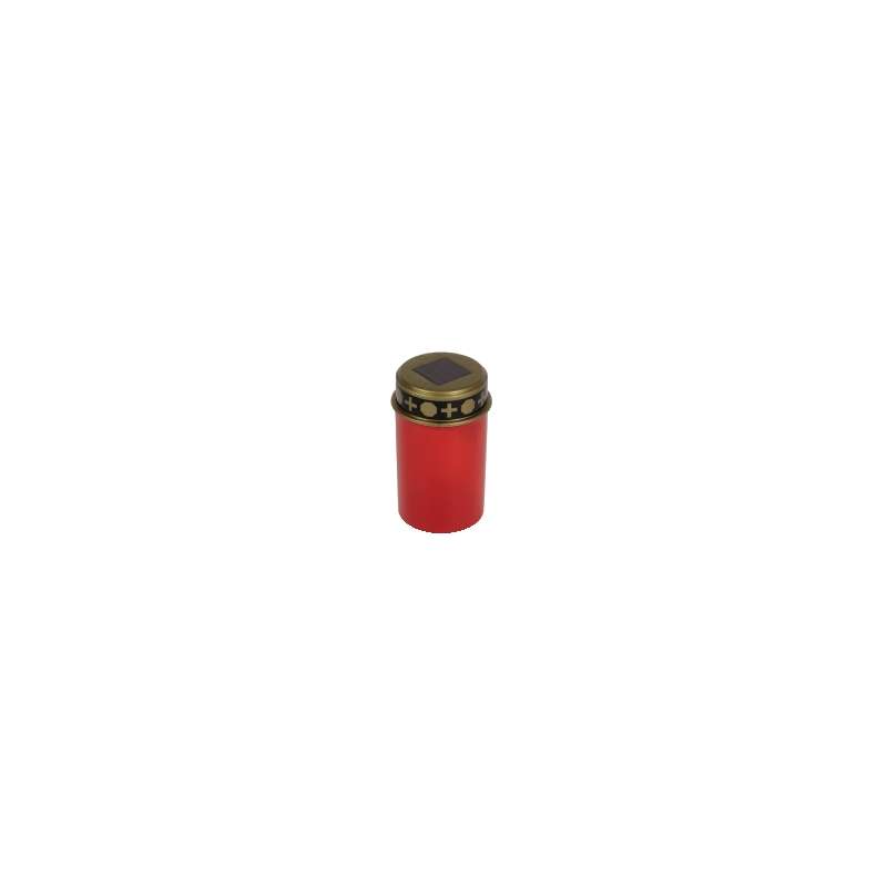 LUMINO VOTIVO A LED BIANCO/ROSSO A PANNELLO SOLARE
