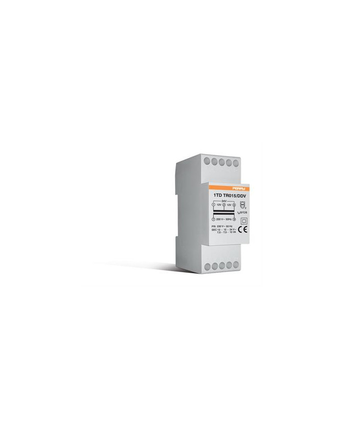 TRASFORMATORE PERRY 15VA USCITE 12-12-24V 2 DIN