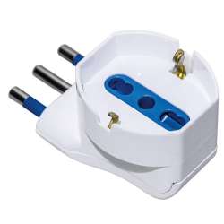 ADATTATORE SPINA 16A - PRESA SCHUKO BIVALENTE 90°