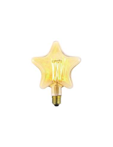 LAMPADA LED VINTAGE E27 6W LED STAR VETRO AMBRATO