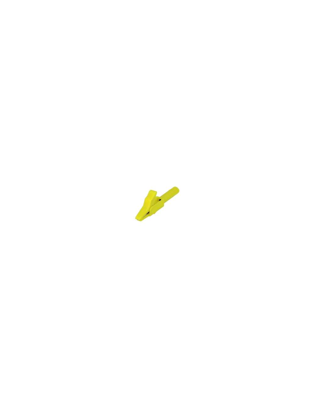 PINZA A COCCODRILLO CON PRESA 4MM GIALLA