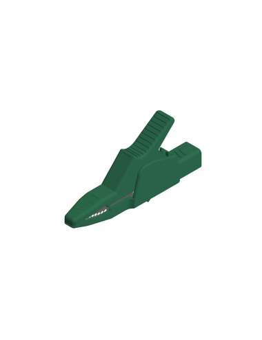 PINZA A COCCODRILLO CON PRESA 4MM VERDE