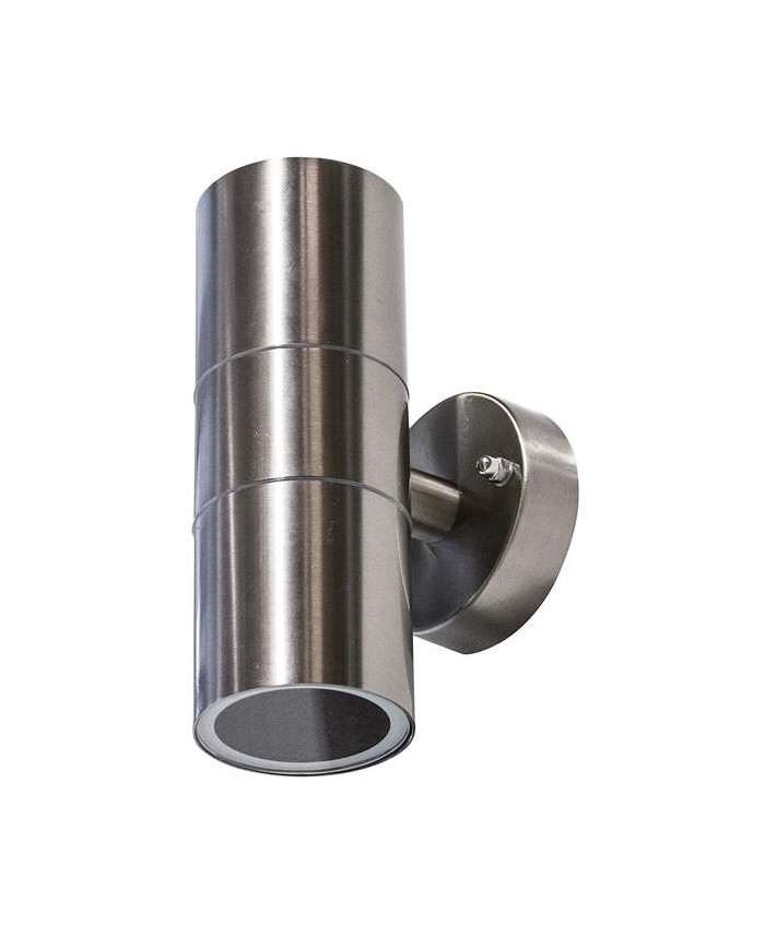 APPLIQUE PER DUE GU10 A LED MAX 7W IP44 ACCIAIO